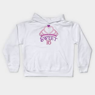 Sweet Sixteen Birthday Tiara Kids Hoodie